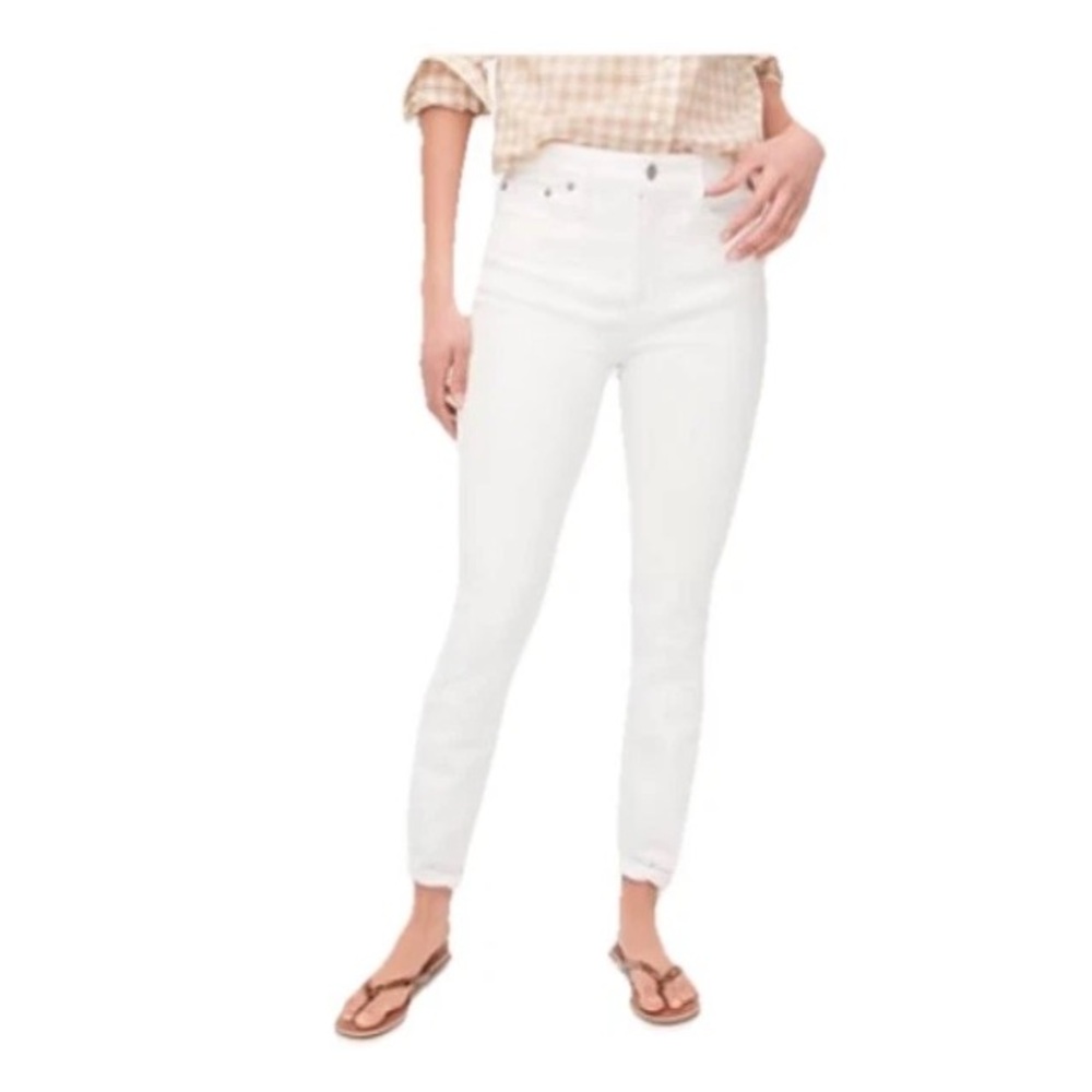 NWT J.Crew Curvy High Rise Skinny Jeans Women’s White Stretch Denim Ankle 42/28